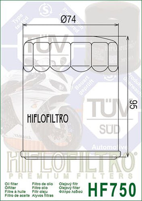 Hiflofiltro Oil Filter Yam Outboard