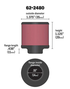 K & N Vent Filter 9/16
