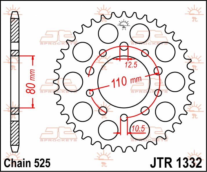 Jt Sprockets Sprocket Rear 46 T 525