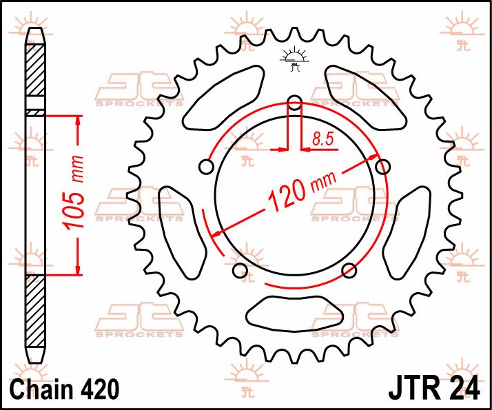 Jt Sprockets Sprocket Rear 51 T 420