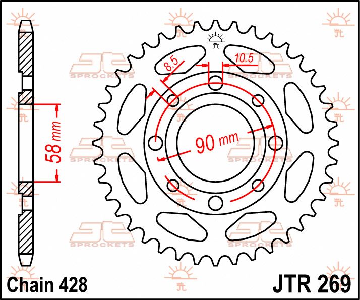 Jt Sprockets Sprocket Rear 46 T 428