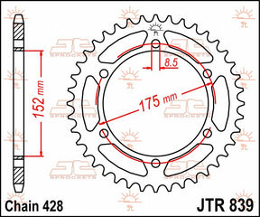 Jt Sprockets Sprocket Rear 55 T 428