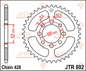 Jt Sprockets Sprocket Rear 38 T 428