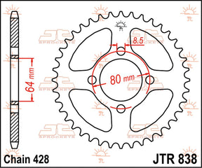 Jt Sprockets Sprocket Rear 38 T 428