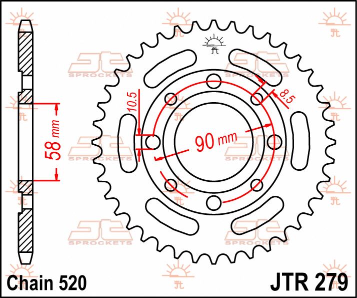 Jt Sprockets Sprocket Rear 40 T 520