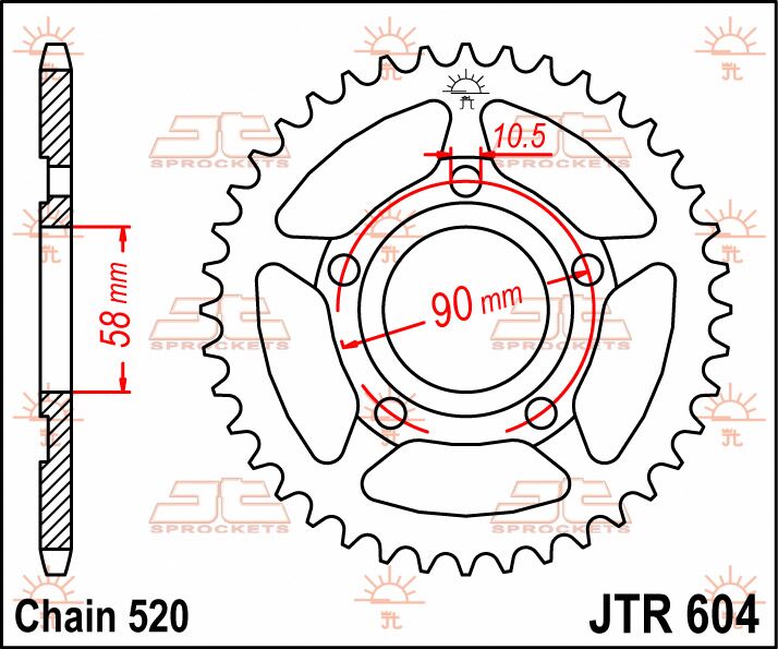 Jt Sprockets Sprocket Rear 40 T 520