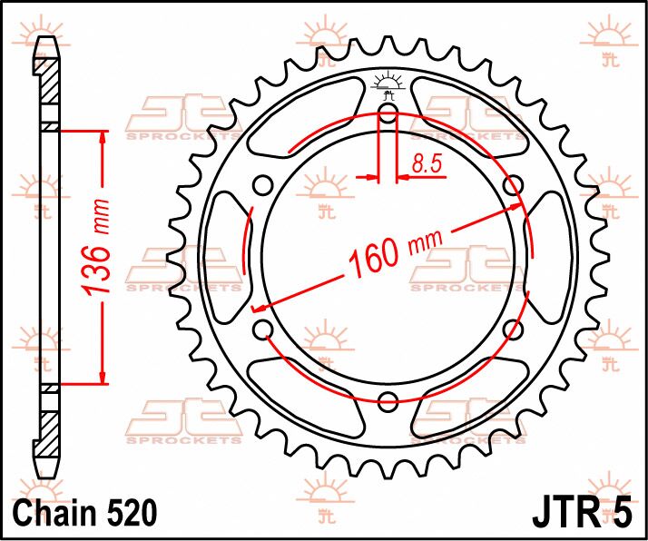 Jt Sprockets Sprocket Rear 43 T 520