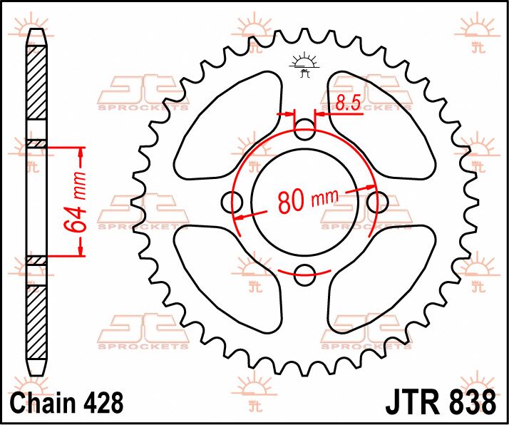 Jt Sprockets Sprocket Rear 43 T 428