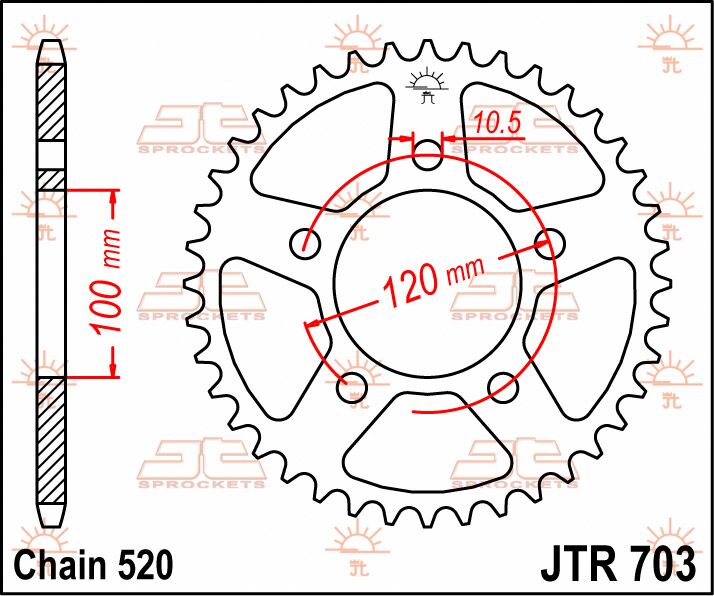 Jt Sprockets Sprocket Rear 44 T 520