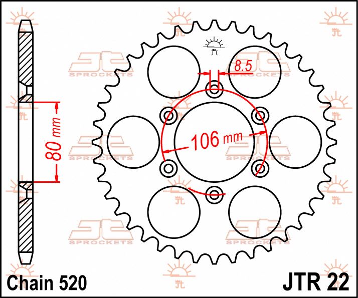 Jt Sprockets Sprocket Rear 45 T 520