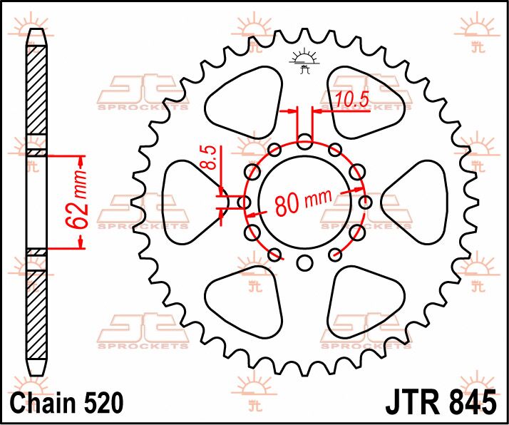 Jt Sprockets Sprocket Rear 45 T 520