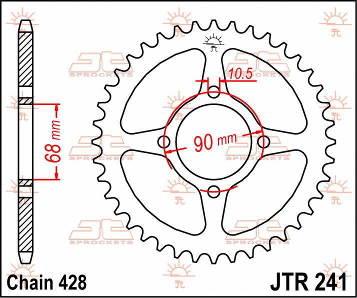 Jt Sprockets Sprocket Rear 53 T 428
