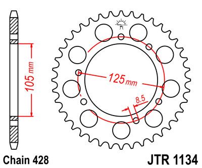 Jt Sprockets Sprocket Rear 56 T 428