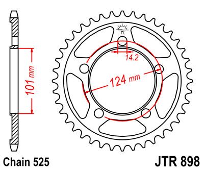 Jt Sprockets Sprocket Rear 42 T 525