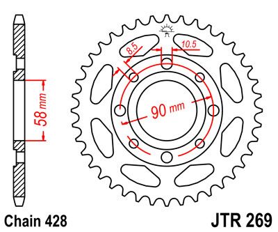 Jt Sprockets Sprocket Rear 52 T 428