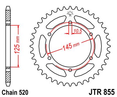 Jt Sprockets Sprocket Rear 45 T 520 Blk