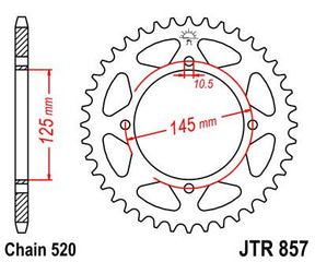 Jt Sprockets Sprocket Rear 45 T 520 Blk