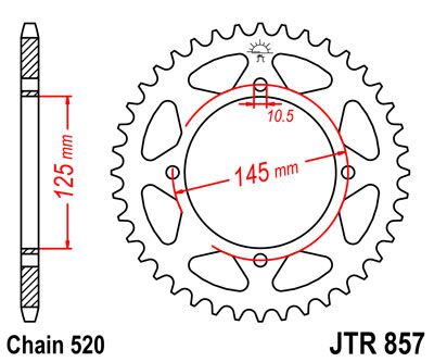 Jt Sprockets Sprocket Rear 45 T 520 Blk