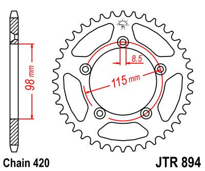 Jt Sprockets Sprocket Rear 48 T 420 Blk