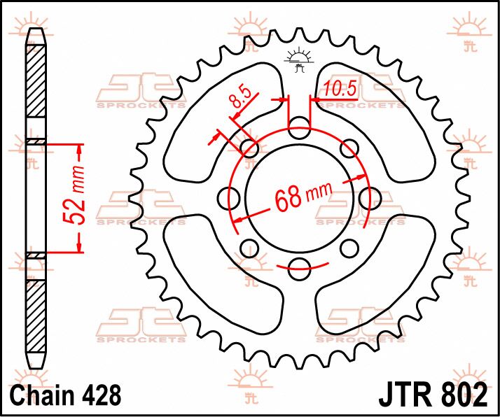 Jt Sprockets Sprocket Rear 44 T 428