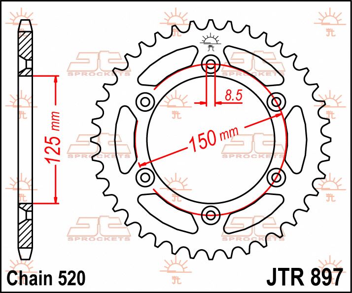 Jt Sprockets Sprocket Rear 53 T 520