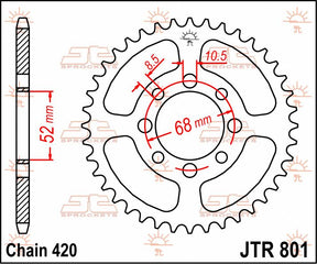 Jt Sprockets Sprocket Rear 43 T 420