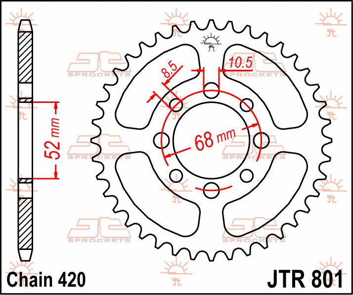 Jt Sprockets Sprocket Rear 51 T 420