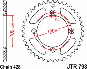 Jt Sprockets Sprocket Rr Yamaha 51 T