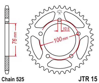 Jt Sprockets Sprocket Rear 43 T 525