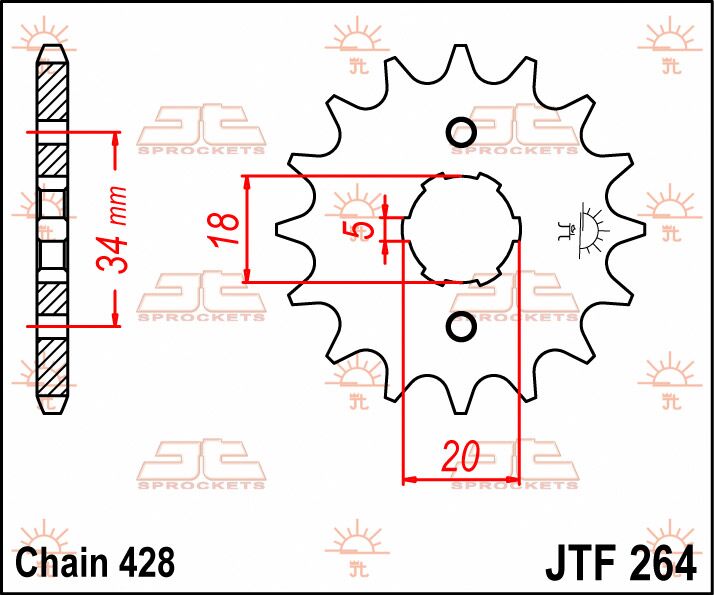 Jt Sprockets Sprocket Front 14 T 428