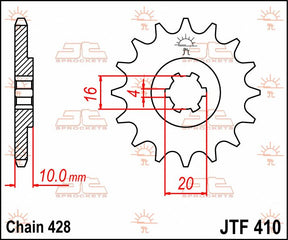 Jt Sprockets Sprocket Front 14 T 428