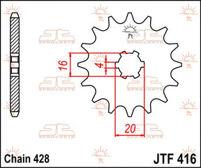 Jt Sprockets Sprocket Front 14 T 428