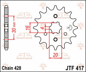 Jt Sprockets Sprocket Front 16 T 428