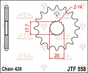 Jt Sprockets Sprocket Front 17 T 428