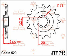 Jt Sprockets Sprocket Front 12 T 520