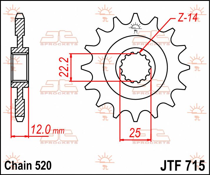 Jt Sprockets Sprocket Front 12 T 520
