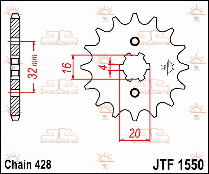 Jt Sprockets Sprocket Front 14 T 428