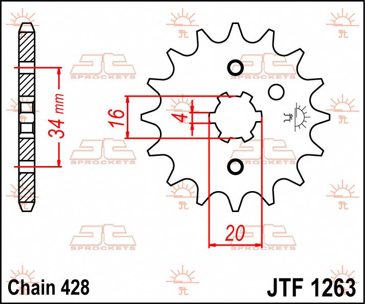 Jt Sprockets Sprocket Front 17 T 428