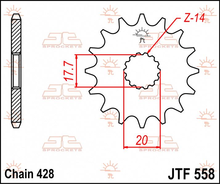 Jt Sprockets Sprocket Front 20 T 428