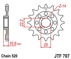 Jt Sprockets Sprocket Front 14 T 520