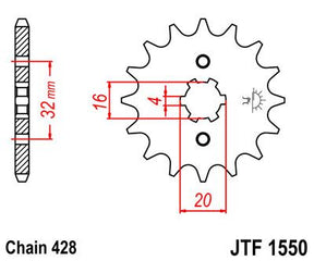 Jt Sprockets Sprocket Front 15 T 428