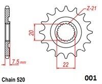 Moto Master Front Sprocket 520 13 T