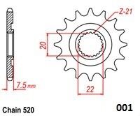 Moto Master Front Sprocket 520 14 T
