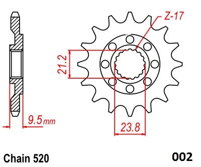 Moto Master Front Sprocket 520 14 T