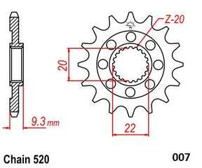 Moto Master Front Sprocket 520 14 T