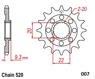Moto Master Front Sprocket 520 14 T