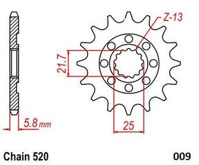 Moto Master Front Sprocket 520 15 T