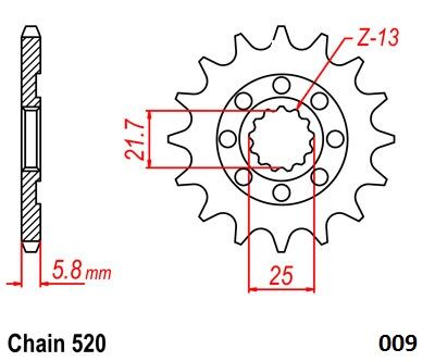 Moto Master Front Sprocket 520 15 T