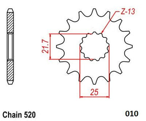 Moto Master Front Sprocket 520 13 T
