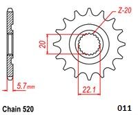 Moto Master Front Sprocket 520 12 T